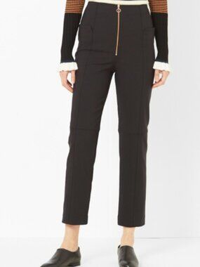 Tibi Black Urban Stretch Corset Pant – Rose Gold Hardware – Size 2